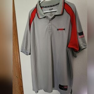 TYJA Sports Moisture Management Men's Gray  & Red Polo Shirt Sz 3X